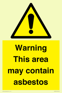 Warning This area may contain asbestos